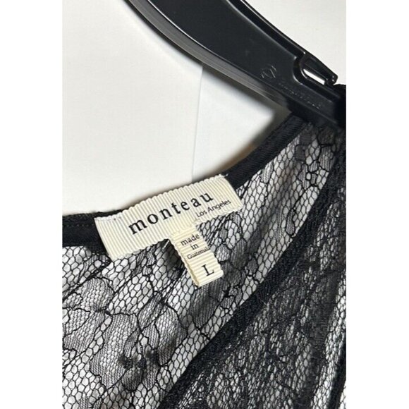 MONTEAU WOMEN'S STRIPED LACE‎ TANK MAXI DRESS BLACK & WHITE Large - Picture 8 of 8